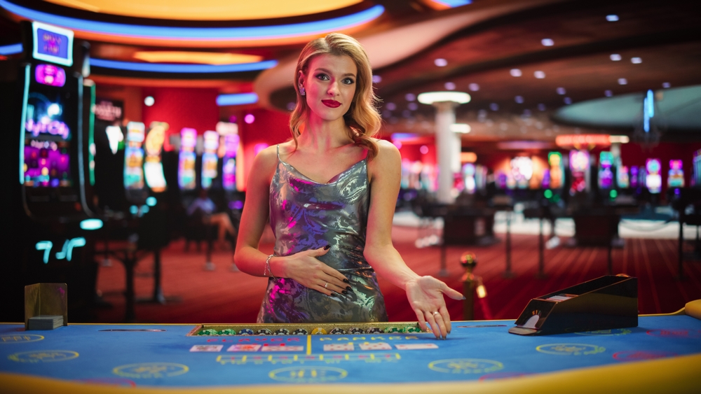 Beautiful,Caucasian,Woman,Working,As,A,Dealer,At,Classy,Casino.