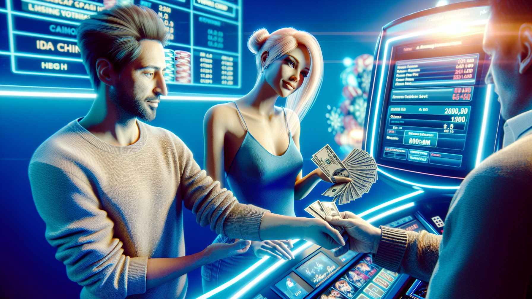 Outdoor,Photo,Of,Blue,Background,With,Beautiful,Blonde,Ai,Casino